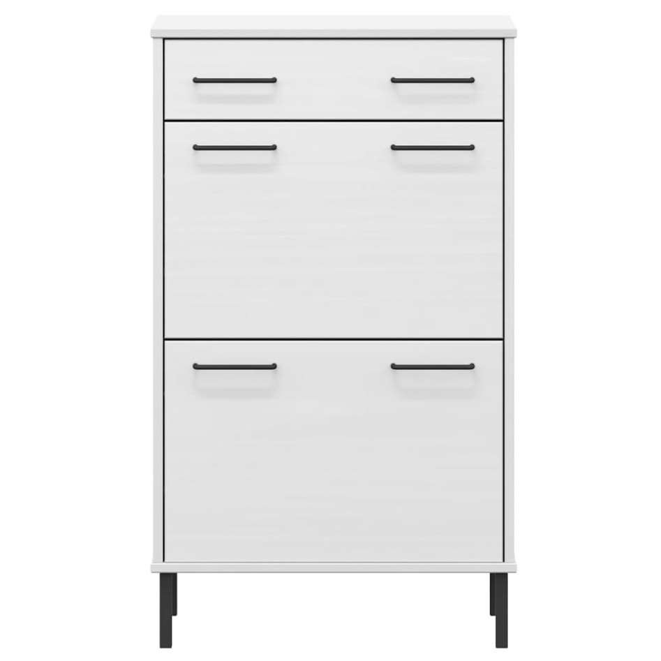 Zapatero con patas de metal OSLO madera maciza pino