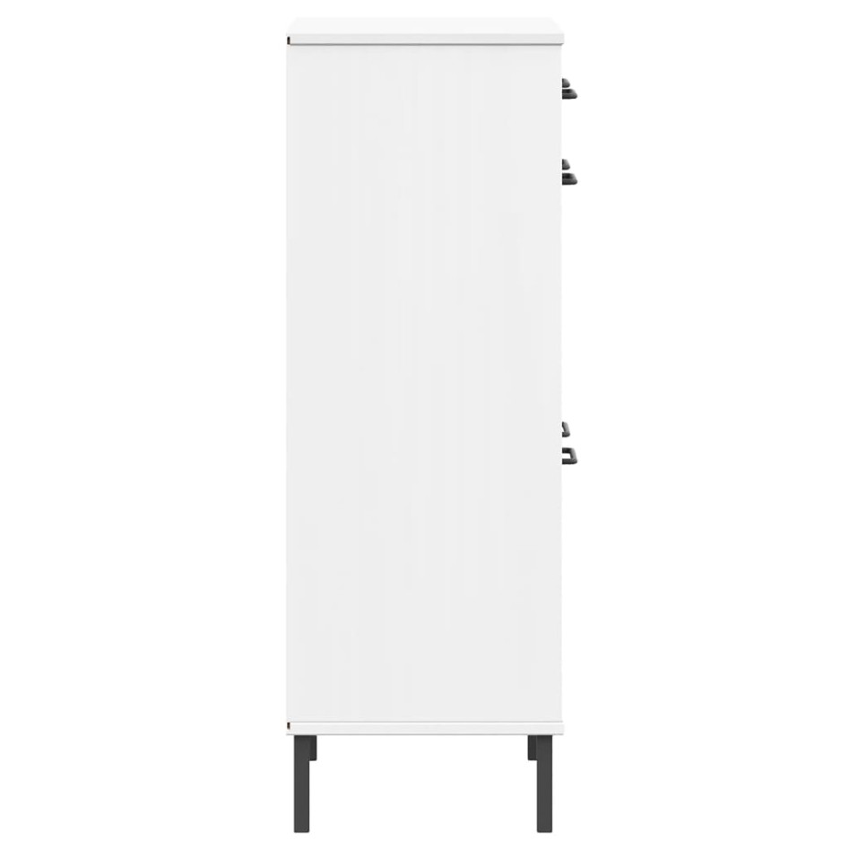 Zapatero con patas de metal OSLO madera maciza pino