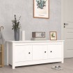Mueble zapatero de madera maciza de pino blanco 110x38x45,5 cm