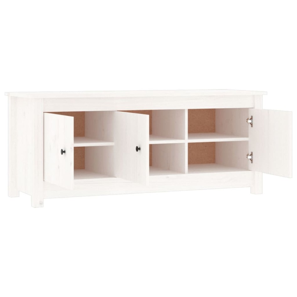 Mueble zapatero de madera maciza de pino blanco 110x38x45,5