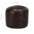 Puf marrón oscuro 40x35 cm cuero auténtico de