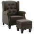 Sillón con reposapiés de tela gris