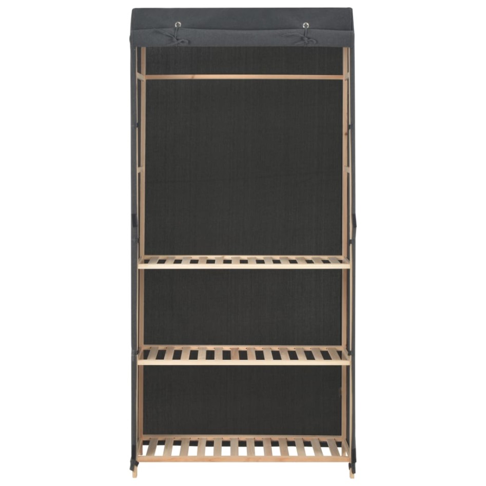 Armario de tela de 3 niveles gris 79x40x170