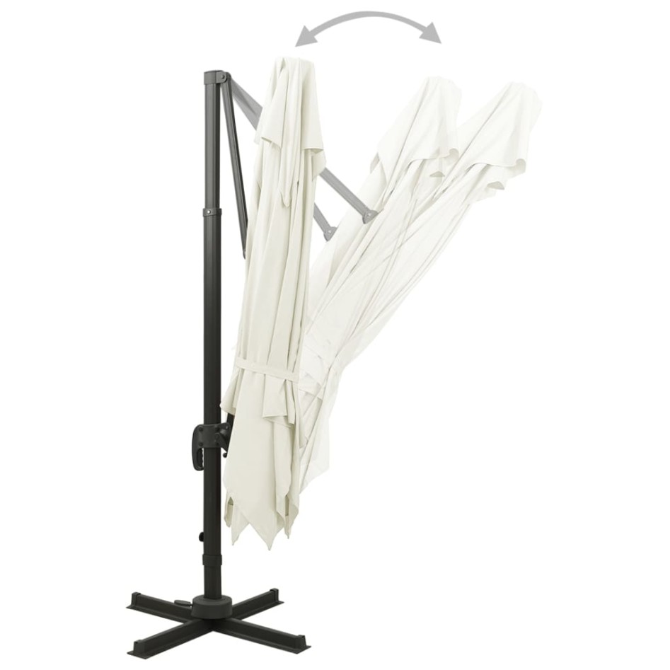 Sombrilla jardín voladiza con cubierta doble arena 300x300