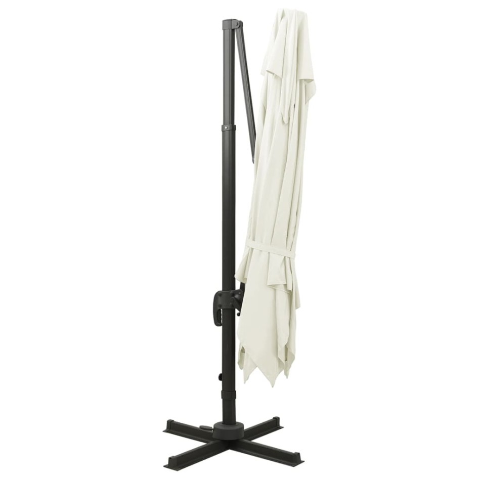 Sombrilla jardín voladiza con cubierta doble arena 300x300