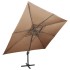 Sombrilla jardín voladiza con cubierta doble taupe 400x300