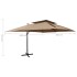 Sombrilla jardín voladiza con cubierta doble taupe 400x300
