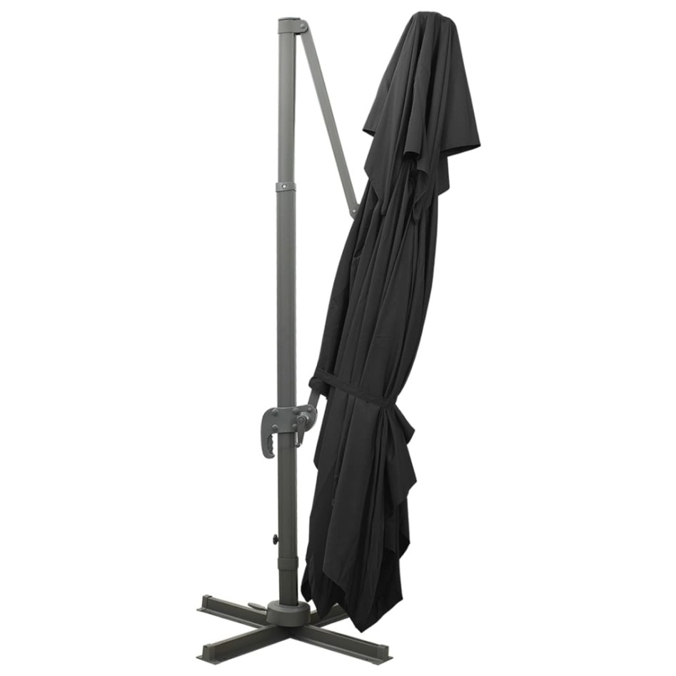 Sombrilla jardín voladiza con cubierta doble negro 400x300