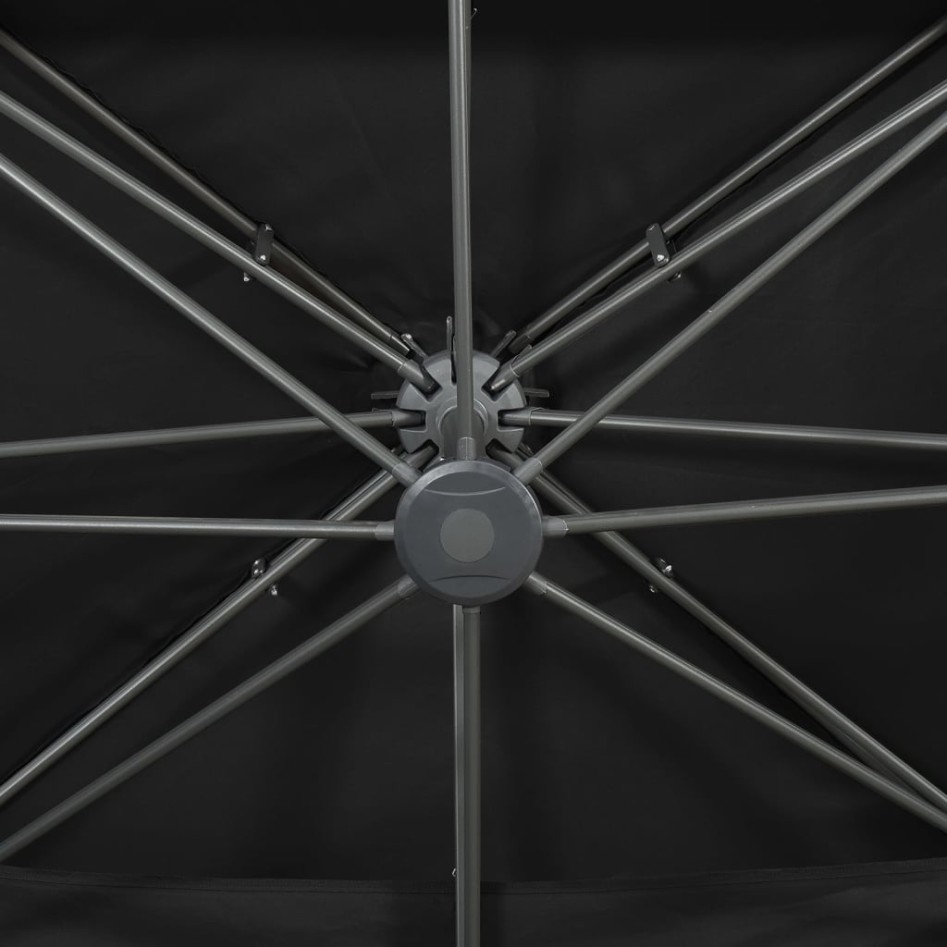 Sombrilla jardín voladiza con cubierta doble negro 400x300