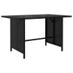 Mesa de jardín de ratán sintético negro 110x70x65 cm