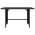 Mesa de jardín de ratán sintético negro 110x70x65