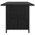 Mesa de jardín de ratán sintético negro 110x70x65