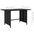 Mesa de jardín de ratán sintético negro 110x70x65