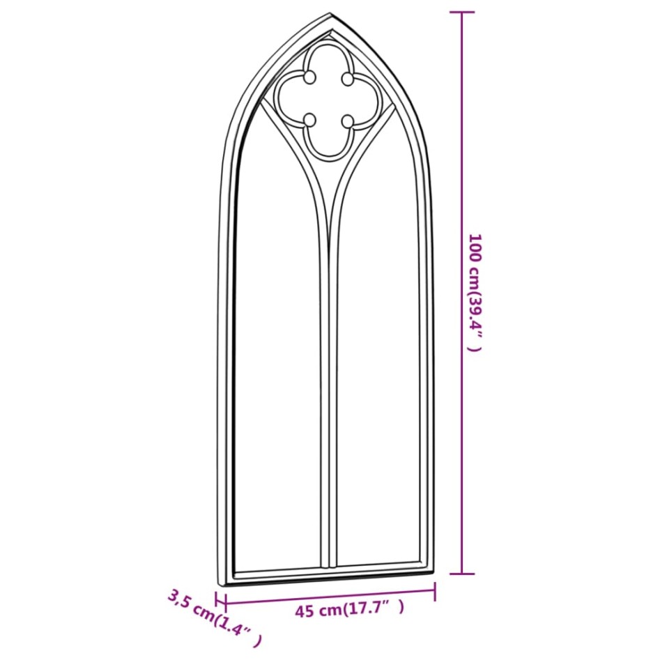 Espejo de jardín arena hierro para exterior 100x45