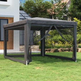 Carpa para fiestas 4 paredes de malla HDPE gris antracita 3x4