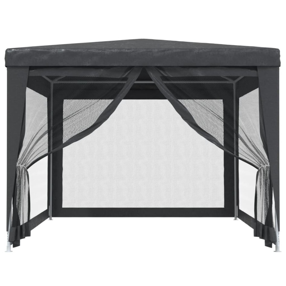Carpa para fiestas 4 paredes de malla HDPE gris antracita 3x4