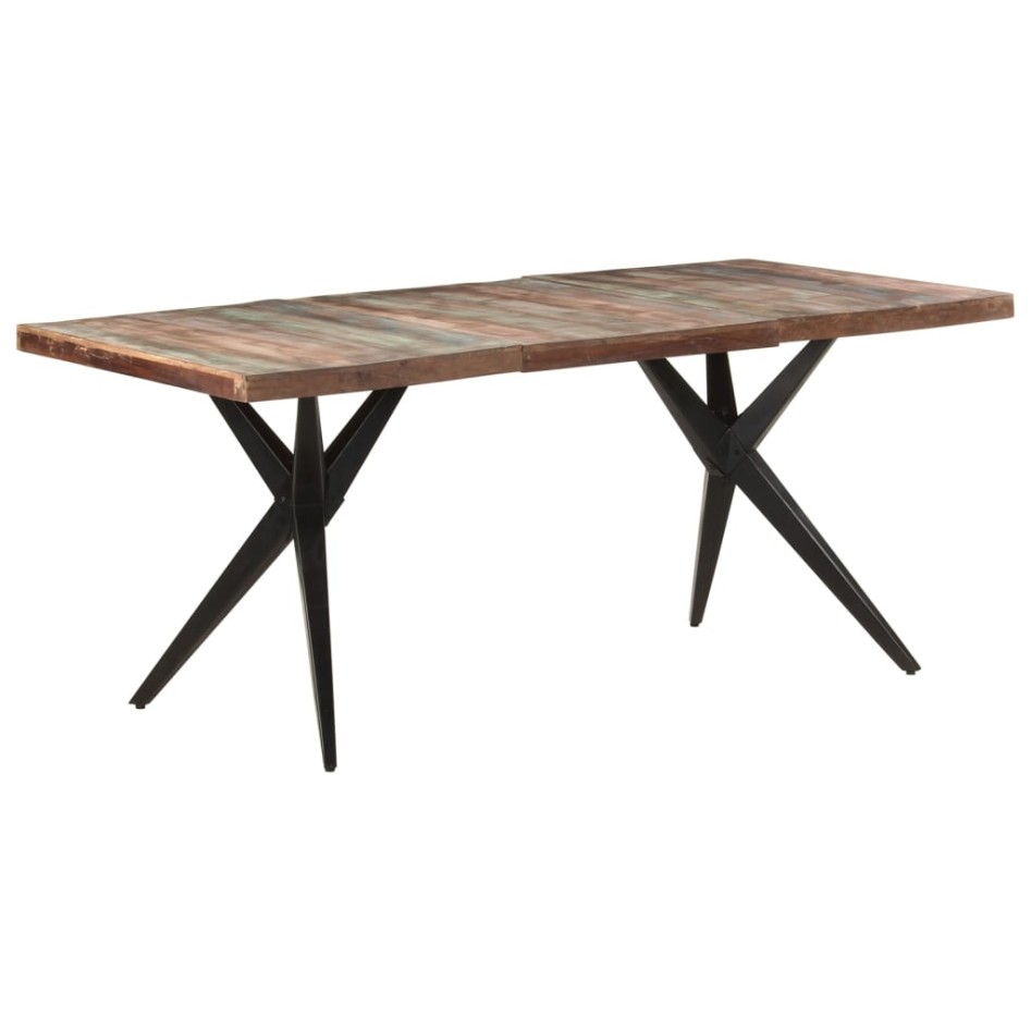 Mesa de comedor de madera maciza reciclada 180x90x76