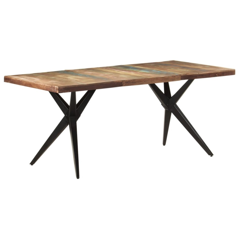Mesa de comedor de madera maciza reciclada 180x90x76