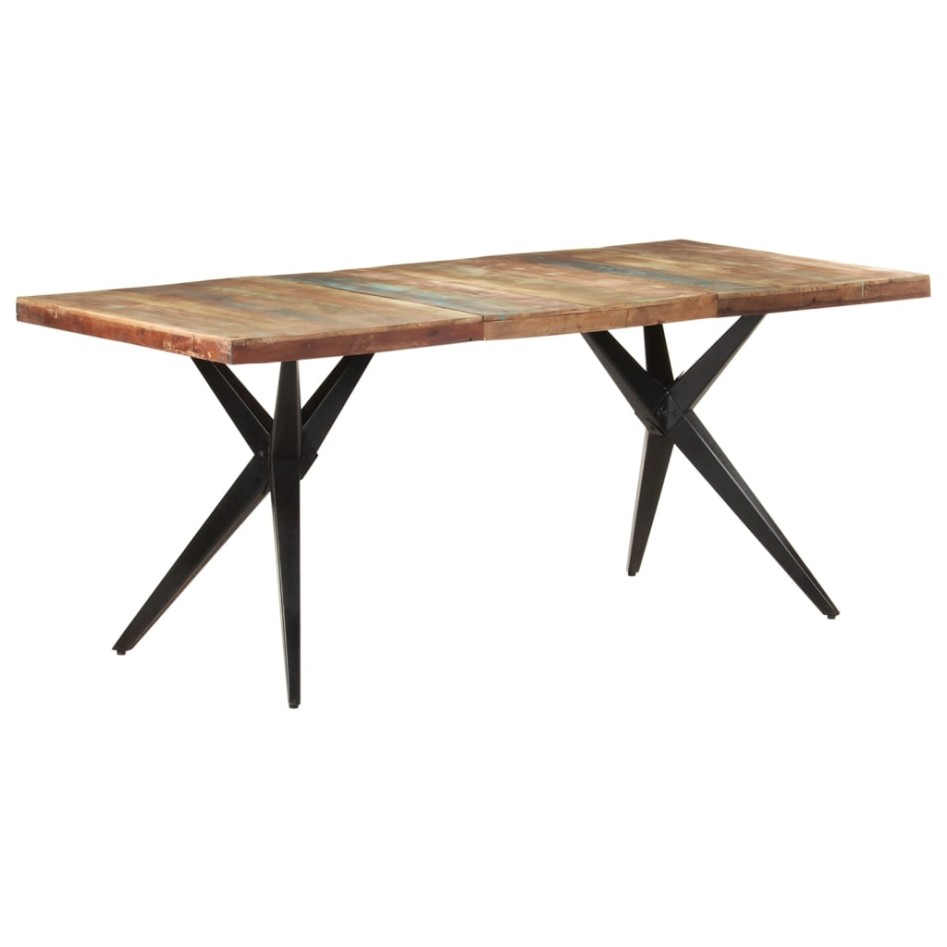 Mesa de comedor de madera maciza reciclada 180x90x76