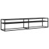 Mueble de TV vidrio templado color mármol negro 200x40x40,5
