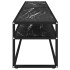 Mueble de TV vidrio templado color mármol negro 200x40x40,5