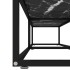 Mueble de TV vidrio templado color mármol negro 200x40x40,5
