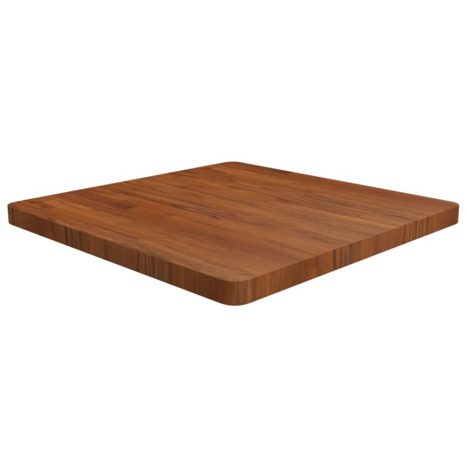 Tablero de mesa cuadrada madera roble marrón oscuro 70x70x4