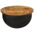 Mesa de centro de madera maciza reciclada negra 50x27