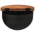 Mesa de centro de madera maciza reciclada negra 50x27