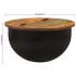 Mesa de centro de madera maciza reciclada negra 50x27