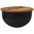 Mesa de centro de madera maciza reciclada negra 50x27