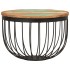 Mesa de centro madera maciza reciclada y acero Ø50x35
