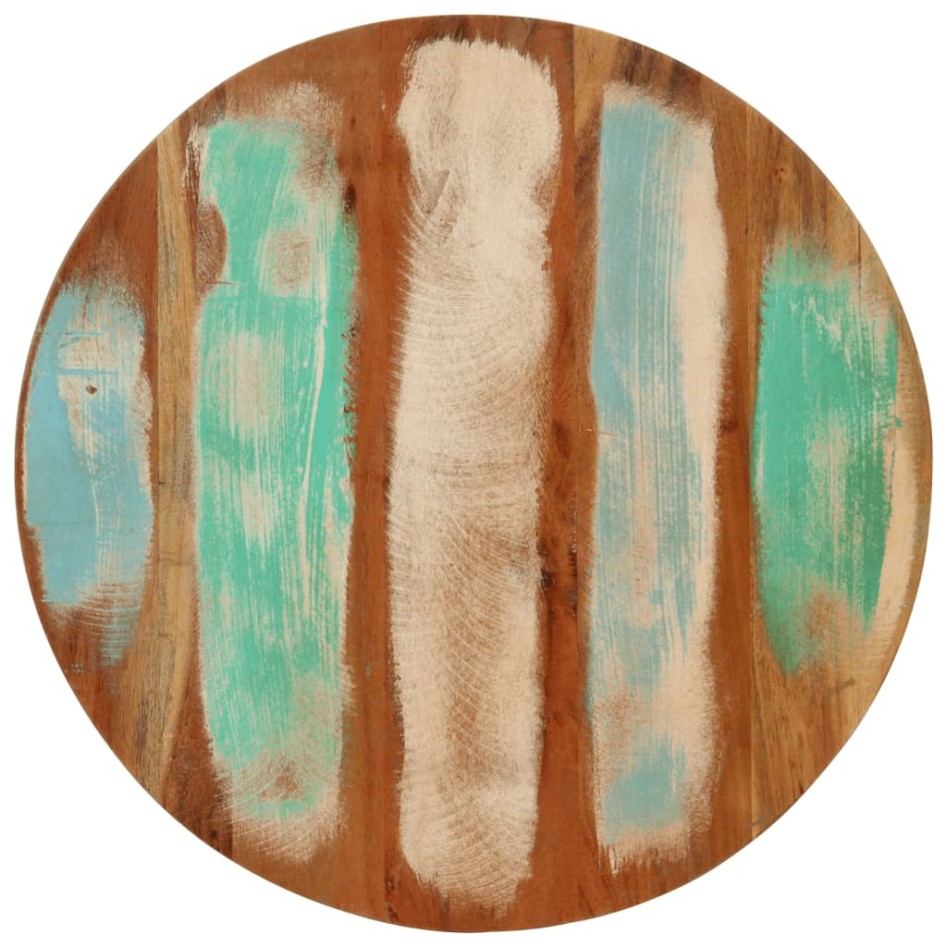 Mesa de centro madera maciza reciclada y acero Ø50x35