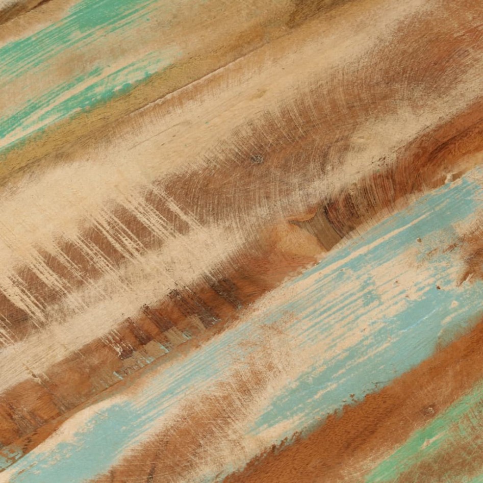 Mesa de centro madera maciza reciclada y acero Ø50x35