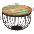 Mesa de centro madera maciza reciclada y acero Ø50x35