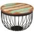 Mesa de centro madera maciza reciclada y acero Ø50x35