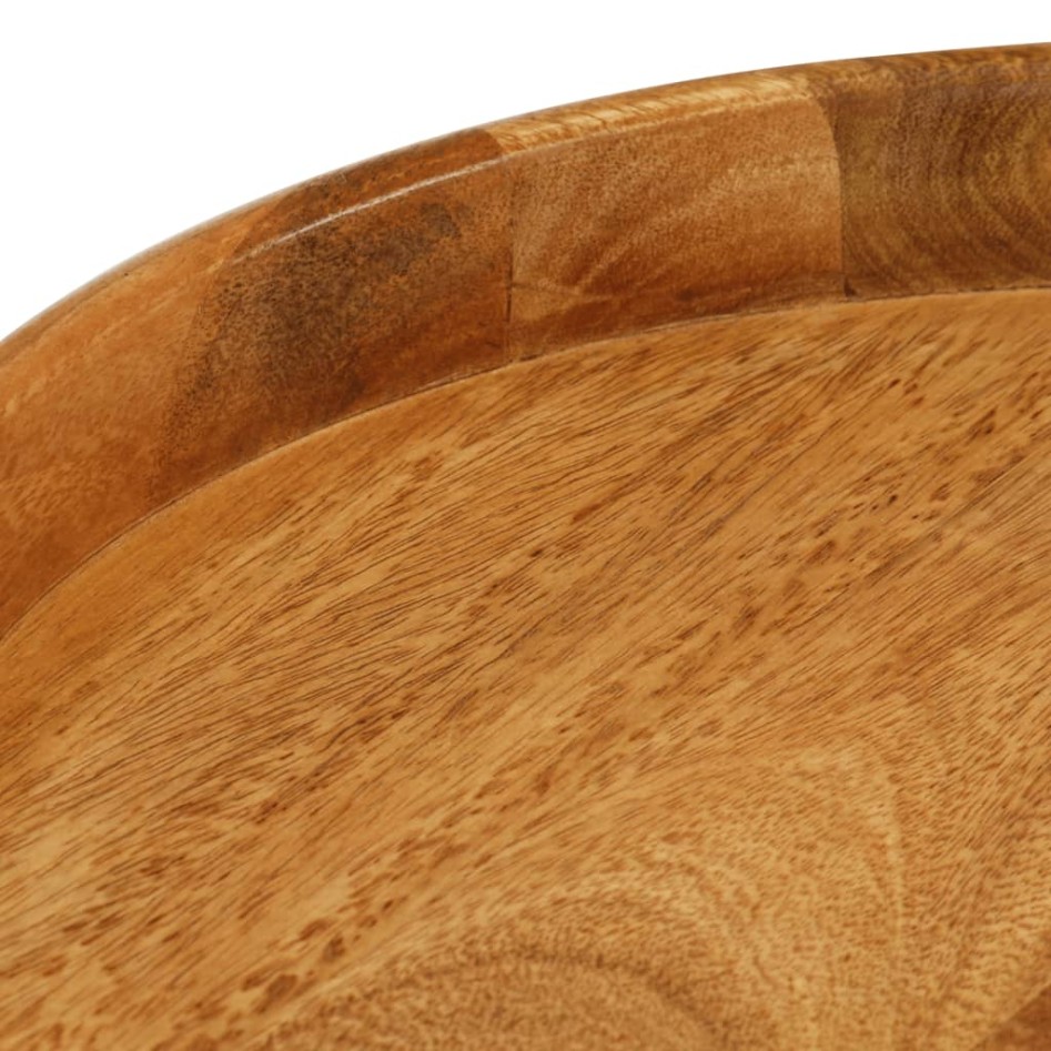 Mesas de centro redondas 3 uds madera maciza