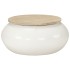 Mesa de centro de madera maciza de mango blanca 51x51x27