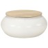 Mesa de centro de madera maciza de mango blanca 51x51x27