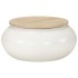 Mesa de centro de madera maciza de mango blanca 51x51x27