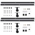 Kit de herrajes de puertas correderas acero negro 2 uds 183