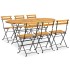 Comedor de jardín plegable 7 piezas de madera maciza de