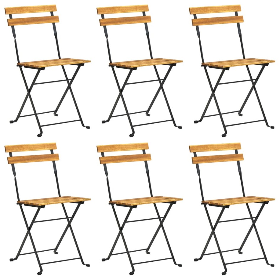 Comedor de jardín plegable 7 piezas de madera maciza de