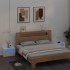 Mesitas de noche con LED 2 unidades blanco 60x35x40