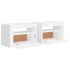 Mesitas de noche con LED 2 unidades blanco 60x35x40
