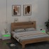 Mesitas de noche con LED 2 unidades blanco 60x35x40