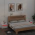 Mesitas de noche con LED 2 unidades blanco 60x35x40