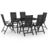 Juego de comedor para jardín 7 piezas aluminio gris