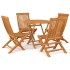 Conjunto de comedor de jardín 5 piezas madera maciza de