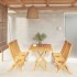 Conjunto de comedor de jardín 5 piezas madera maciza de